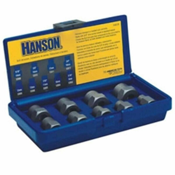Hanson Bolt Extractor Set 9Pc 8Mm-19Mm with .38 Inch Drive HA625578